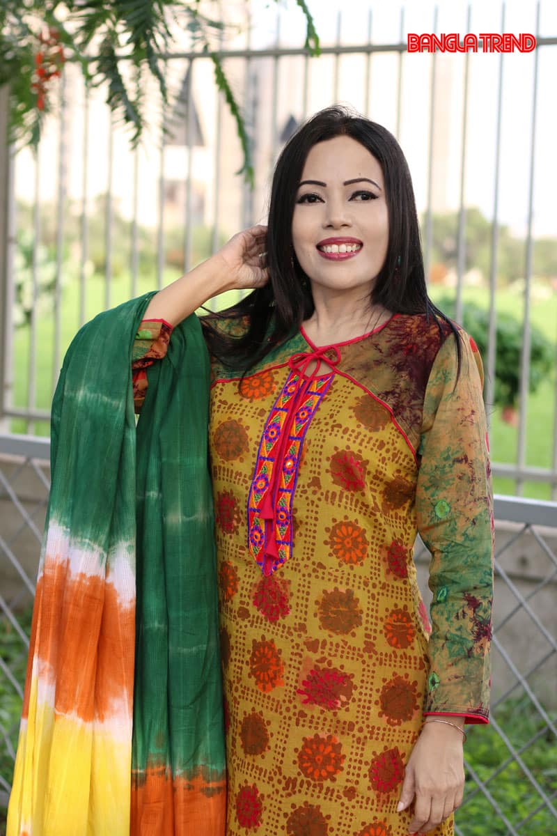 Super Trendy Batik Printed Fusion Kurti